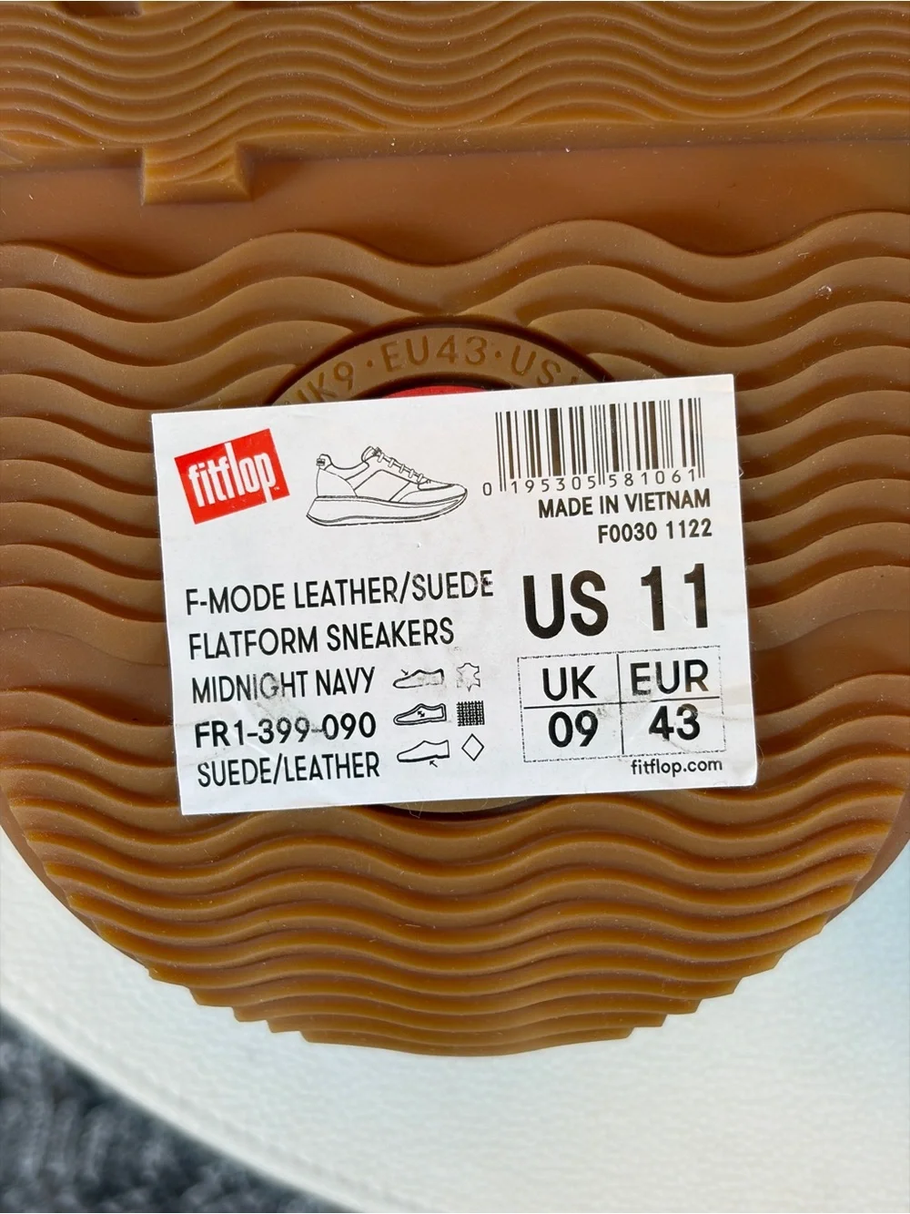 FitFlop F-Mode Leather Flatform Sneakers Men's 11